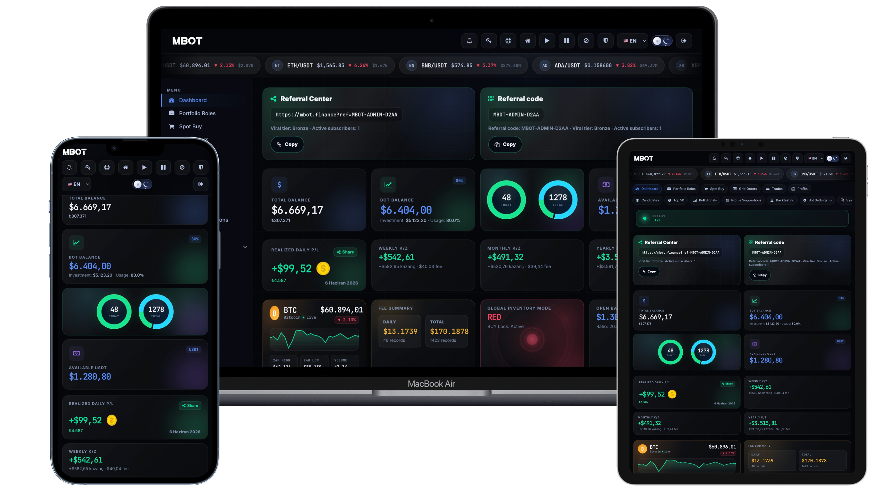 MBOT dark dashboard preview